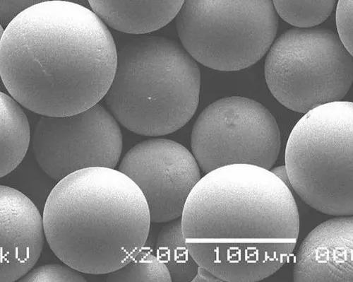 SEM image of Spherical NiTi Alloy Powder for Additive Manufacturing - Particle Uniformity